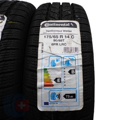 3. Opony 175/65 R14C 4x CONTINENTAL 90/88T VanContact Winter Zimowe 2018/21 Jak Nowe Nieużywane