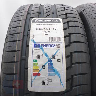 2. Opony 245/45 R17 2x CONTINENTAL 95Y PremiumContact 6 Letnie 2022