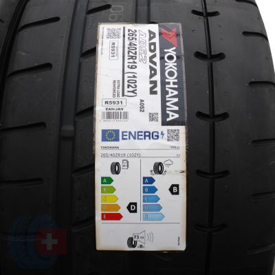 2. Opony 265/40 ZR19 2x YOKOHAMA 102Y XL Advan A052 Letnie 2021 Jak Nowe Nieużywane