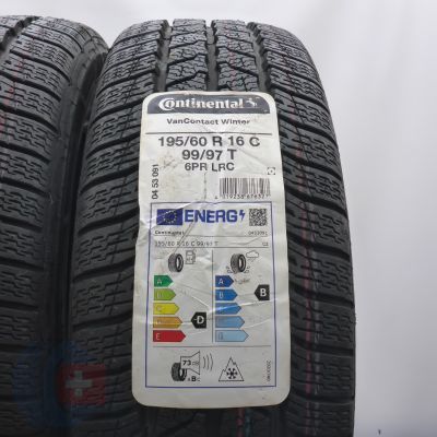 2. Opony 195/60 R16C 2x CONTINENTAL 99/97T VanContact Winter Zimowe 2022