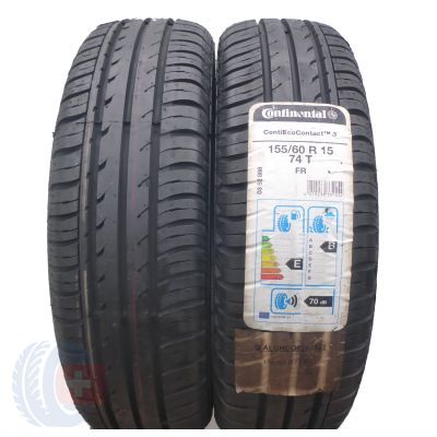 3. 4 x CONTINENTAL 155/60 R15 74T ContiEcoContact 3 Lato 2014 Nieużywane