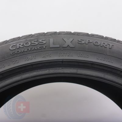 5. Opony 265/40 R22 2x CONTINENTAL 106Y CrossContact LX Sport J LR Letnie 2019/22 Jak Nowe