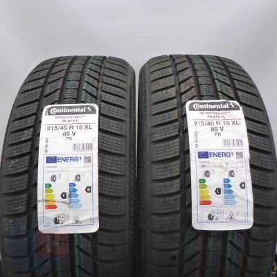 4. Opony 215/40 R18 4x CONTINETAL 89V XL WinterContact TS 870 P Zimowe 2022 Nieużywane 