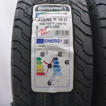 2. Opony 215/65 R16C 2x CONTINENTAL 109/107T ContiVanContact 100 Letnie 2022 Nieużywane