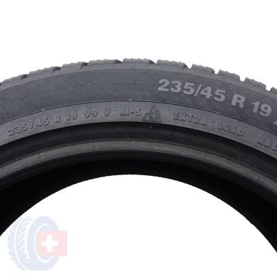 6. Opony 235/45 R19 4x CONTINENTAL 99V XL ContiWinterContact TS830P AO zimowe 7-8mm 2018 Jak Nowe