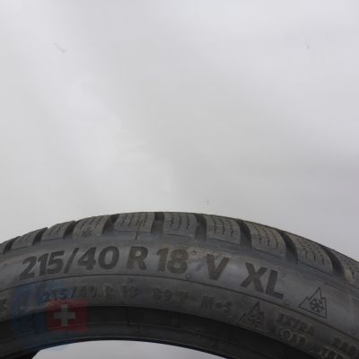 6. Opony 215/40 R18 4x CONTINETAL 89V XL WinterContact TS 870 P Zimowe 2022 Nieużywane 