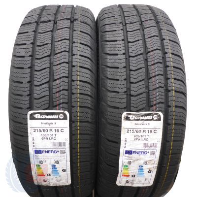 Opony 215/60 R16C 2x BARUM 103/101T SnoVanis 3 Zimowe 2022 Jak Nowe Nieużywane