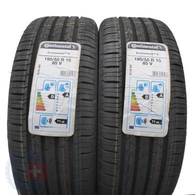 2 x CONTINENTAL 195/55 R15 85V EcoContact 6 Lato 2018 Jak Nowe Nieużywane