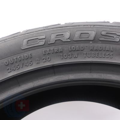 7. Opony 245/45 R20 4x CONTINENTAL 103W XL CrossContact M+S Letnie 2020 Jak Nowe