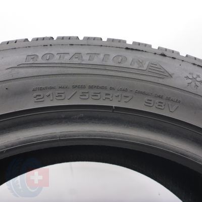 7. Opony 215/55 R17 4x DUNLOP 98V Winter Sport 5 Zimowe 2022 8-8,5mm
