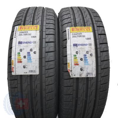 Opony 205/70 R15C 2x PIRELLI 106/104R Carrier Letnie 2021 Jak Nowe