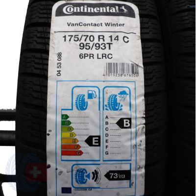 4. Opony 175/70 R14C 4x CONTINENTAL 95/93T VanContact Winter Zimowe Jak Nowe Nieużywane 2020 
