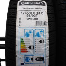 4. Opony 175/70 R14C 4x CONTINENTAL 95/93T VanContact Winter Zimowe Jak Nowe Nieużywane 2020 