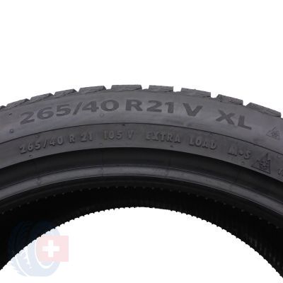 6. Opony 265/40 R21 4x CONTINENTAL 105V XL WinterContact TS860S zimowe 8mm 2019/23 Jak Nowe