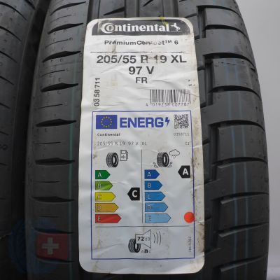 2. Opony 205/55 R19 4x CONTINENTAL 97V XL PremiumContact 6 Letnie 2023 Nieużywane