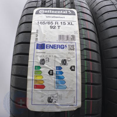 2. Opony 185/65 R15 2x CONTINENTAL 92T XL UltraContact Letnie 2022 Nieużywane