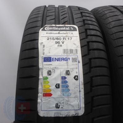 4. Opony 215/60 R17 2x CONTINENTAL 96V PremiumContact6 Letnie 2021 Jak Nowe Nieużywane