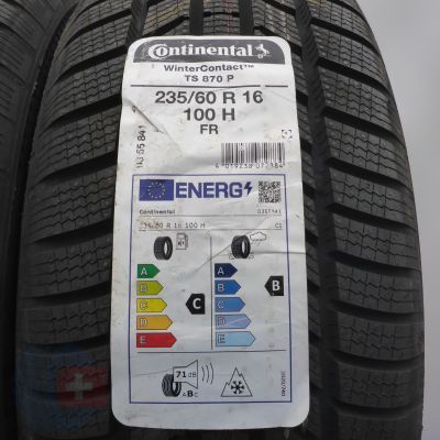 4. Opony 235/60 R16 4x CONTINENTAL 100H WinterContact TS870P Zimowe 2022 Nieużywane 